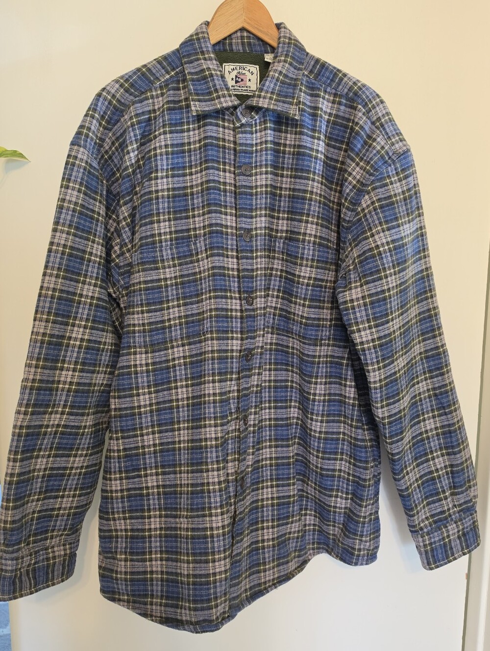 Vintage American Blue Authentic Flannel Jacket Size XL